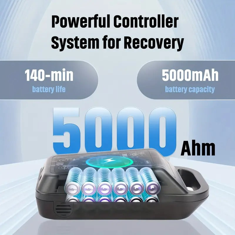 Cordless & Foot Air Compression Massager - Wireless Deep Tissue with Adjustable intensity, Portable Wrap for Athletes, Gym, Home Use - with Carry Case - Ideal Gift for Men, Women, Parents - & Fast, Athletic Tool, Sleek