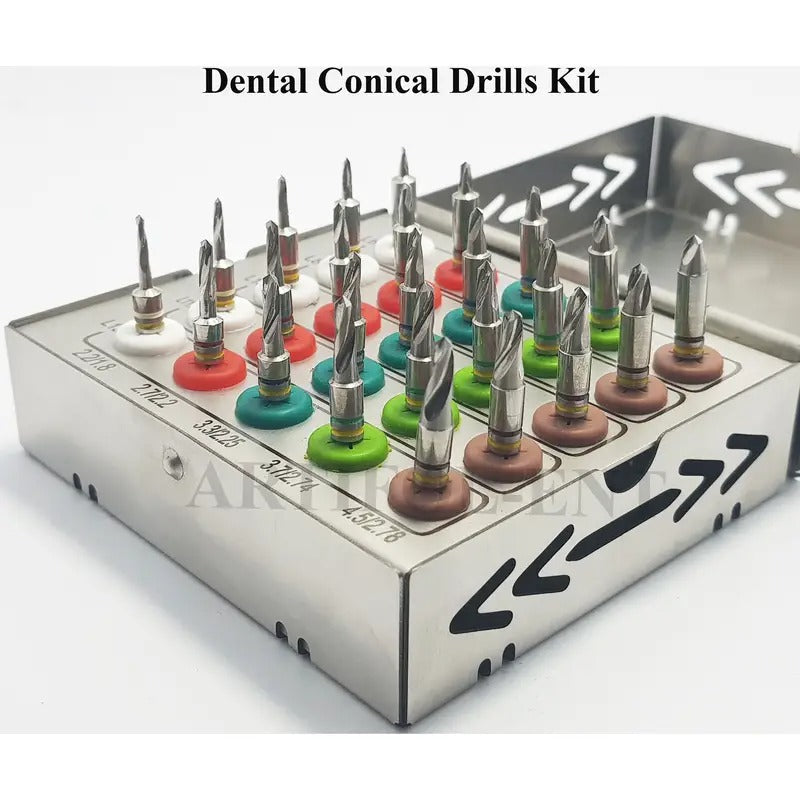 ARTIFOL Implant 25 Pcs Conical Drills Kit with Stoppers Set OS1020