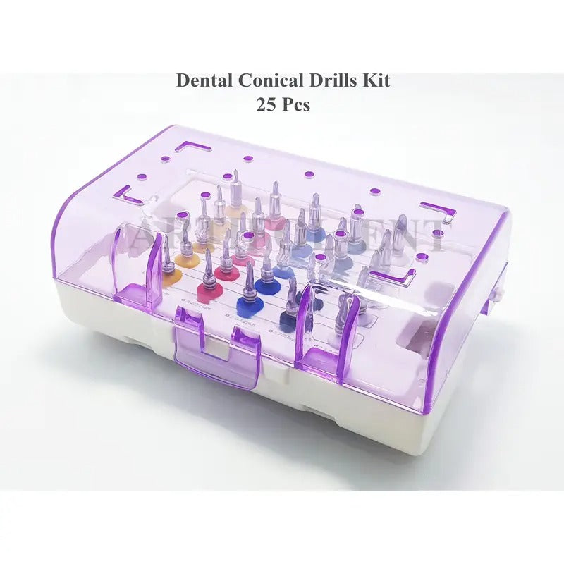 ARTIFOL 25 PCS Conical Drills Set with Stoppers 25 Pcs Kit with Storage Box OS1048