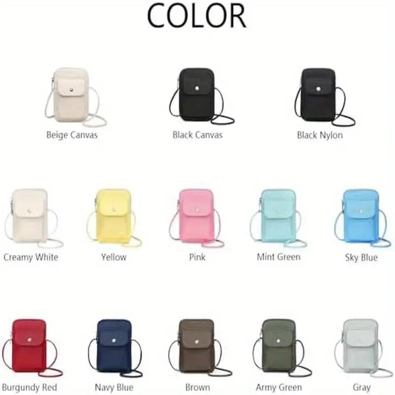 Trendy Nylon Crossbody Lanyard Bag for Mobile Phones with an Adjustable Strap.