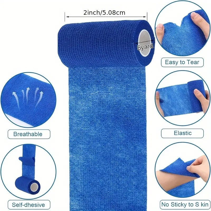 36pcs Self-Adherent Bandage Wrap - Breathable Cohesive Elastic Adhesive Tape for Athletic Support, Stretch Sports Wrist & Ankle Injury Prevention, 4"x5" (Classic Color Mix)