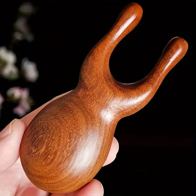 Natural Sandalwood Eye Nose Face Massager - Handheld Wooden Acupressure Tool for Puffiness & Dark Circles, Battery-Free Facial Massage to Relax &, Promotes Circulation & Light Beige Health, Nose Massager,