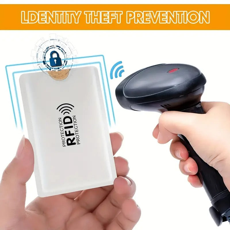 50 RFID Blocking Card Holder - Aluminum Foil NFC Protector, Suitable for Credit Cards, IDs, Bank Cards, Passports - Organizer for Desktop and Drawer