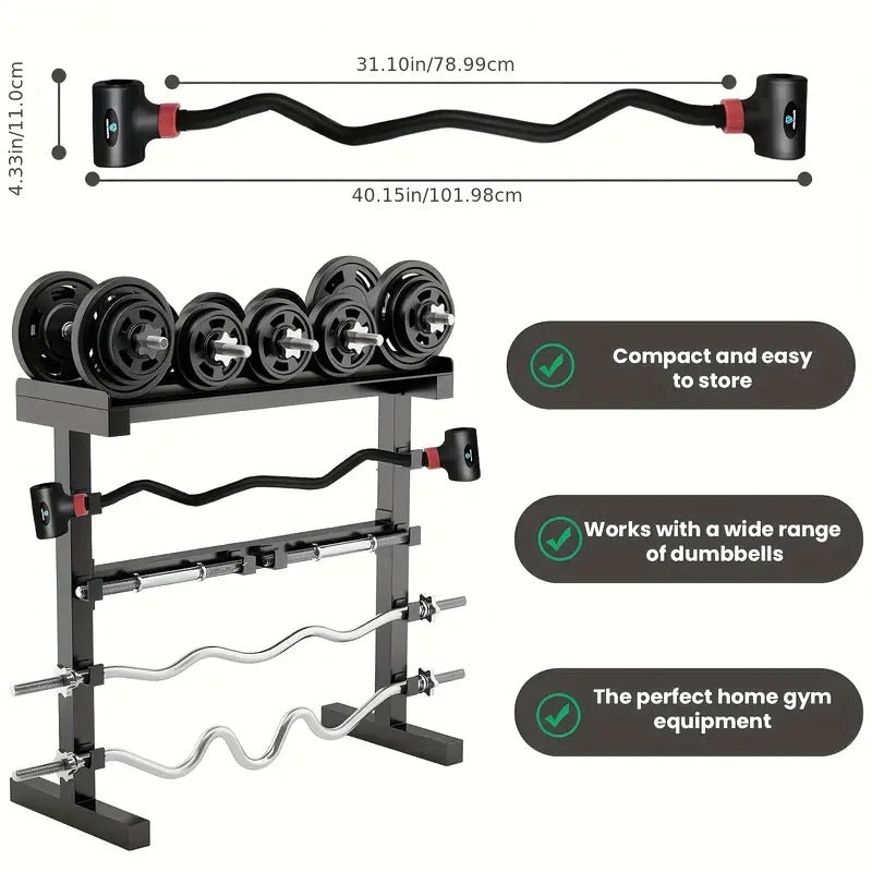 [1pc Adjustable Dumbbell] 1pc Adjustable Dumbbell to Curl Barbell Converter | Black Iron Spring Tensioner for Full-Body Workouts, Strength Training