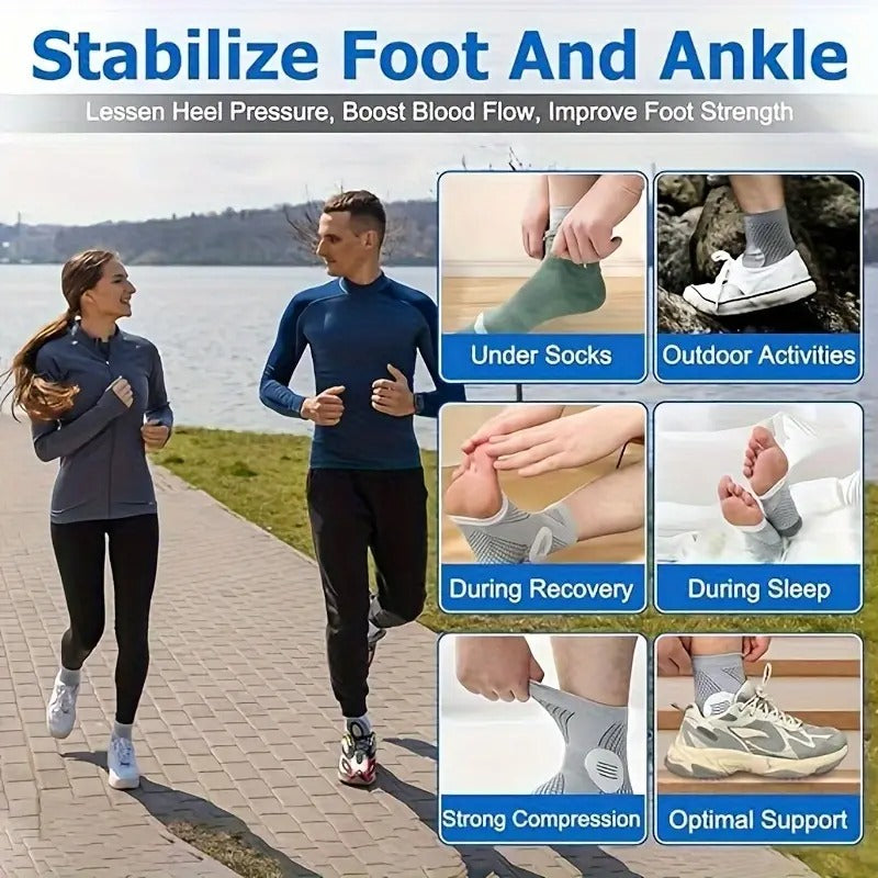 6-Pair Arch Support Compression Socks with Plantar Fascia Support, 15-20mmHg Pressure - Breathable Moisture-Wicking Athletic socks, Cushioned Ankle Stability