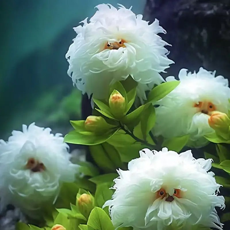 91 Pieces of White Cloud Moth Flowers, Cat Face Orchids, Monkey Face Orchids Fun Home or Garden Decorations