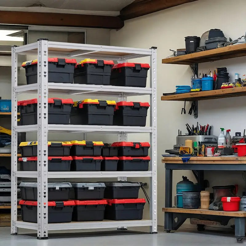 2200LBS Garage Storage Shelving Unit, 72"H 5-Tier Heavy Duty Storage Shelves, Adjustable Industrial Utility Shelf, Metal Rack for Basment Pantry Closet, Garage, Utility Shelves