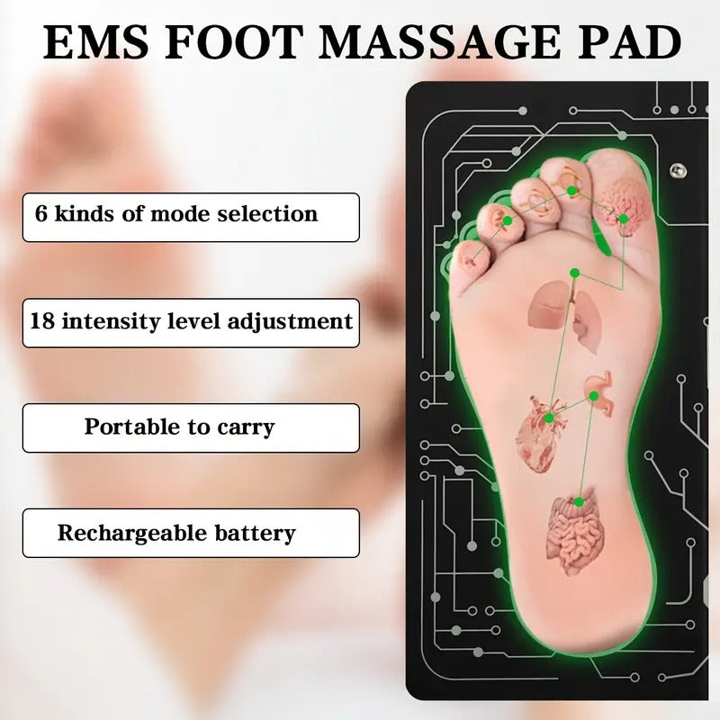 TENS Instrument, EMS Massage Pad, EMS Muscle Stimulator, Rechargeable Massage Pad with 18 Intensity Levels Adjusted In 6 Modes, Holiday Gift