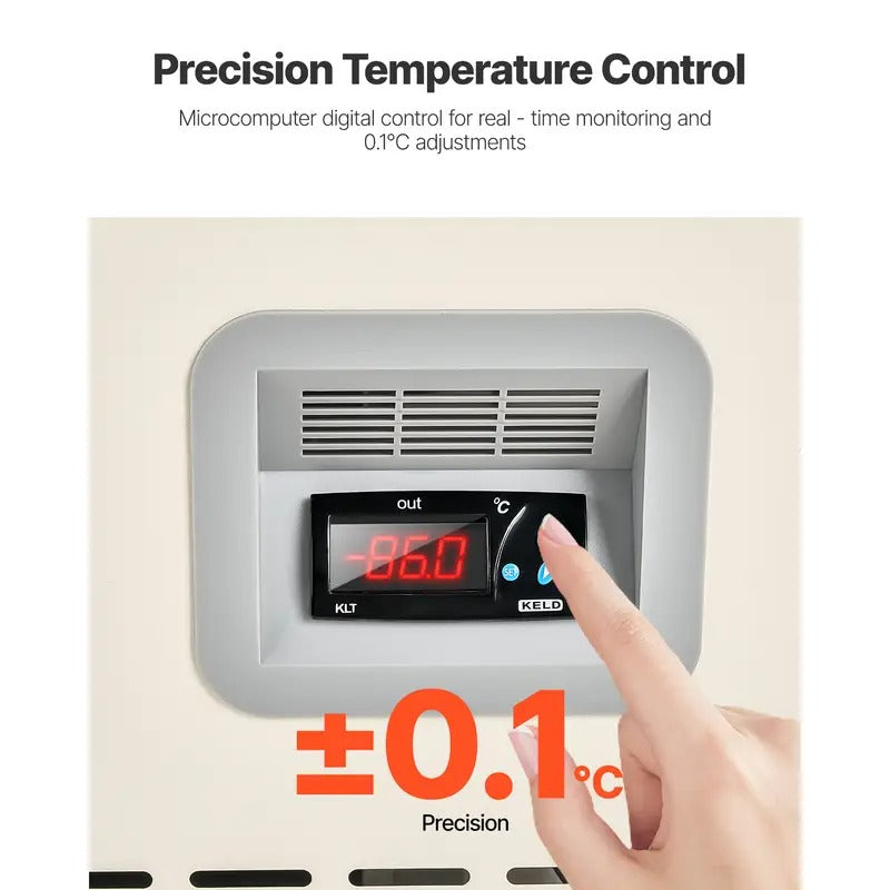 VEVOR Ultra Low Temperature Freezer Lab Freezer 58 L −40 ℉ to −123 ℉ Adjustable Temp