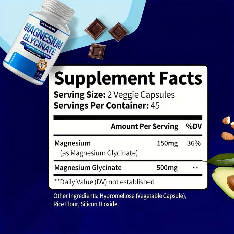 Magnesium Complex 7 Elemental Magnesium Supplement 1000mg - 7-Form Magnesium (Glycinate, Citrate, Malate, Taurate, Oxide, Aspartate, Orotate) With Vitamin C - High Absorption - 90 Capsules