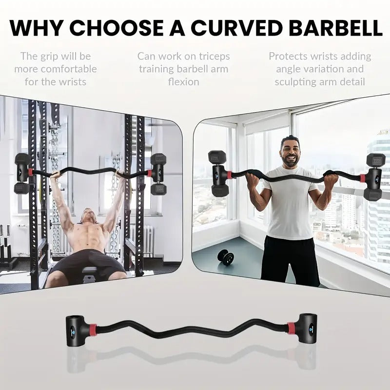 [1pc Adjustable Dumbbell] 1pc Adjustable Dumbbell to Curl Barbell Converter | Black Iron Spring Tensioner for Full-Body Workouts, Strength Training