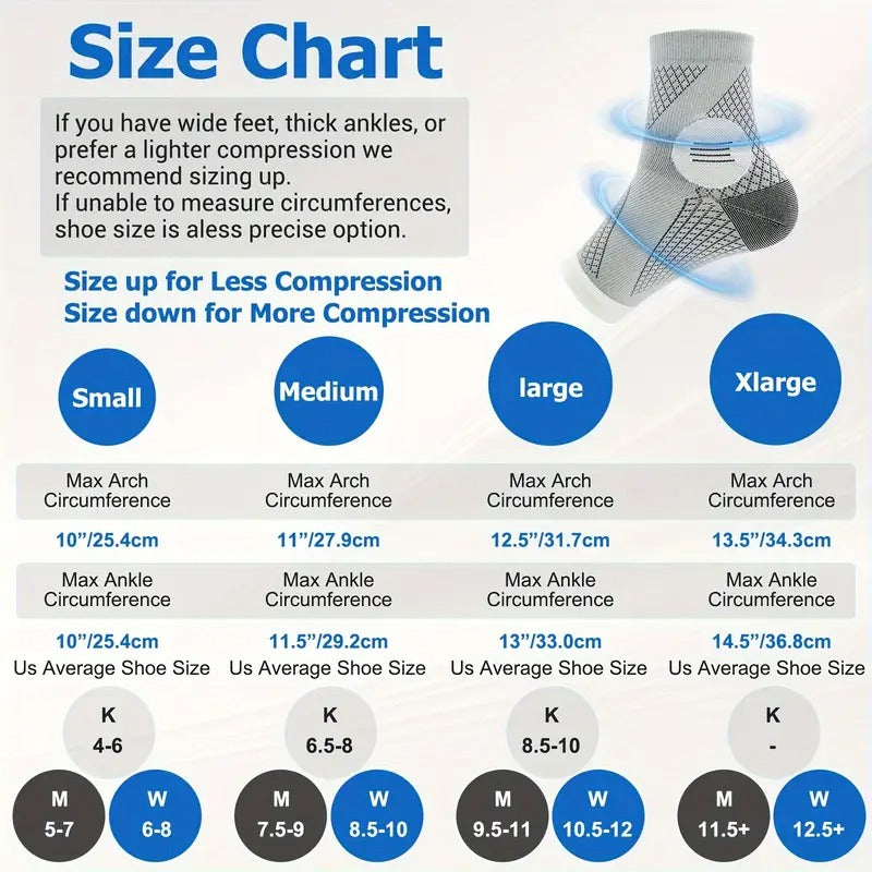 6-Pair Arch Support Compression Socks with Plantar Fascia Support, 15-20mmHg Pressure - Breathable Moisture-Wicking Athletic socks, Cushioned Ankle Stability