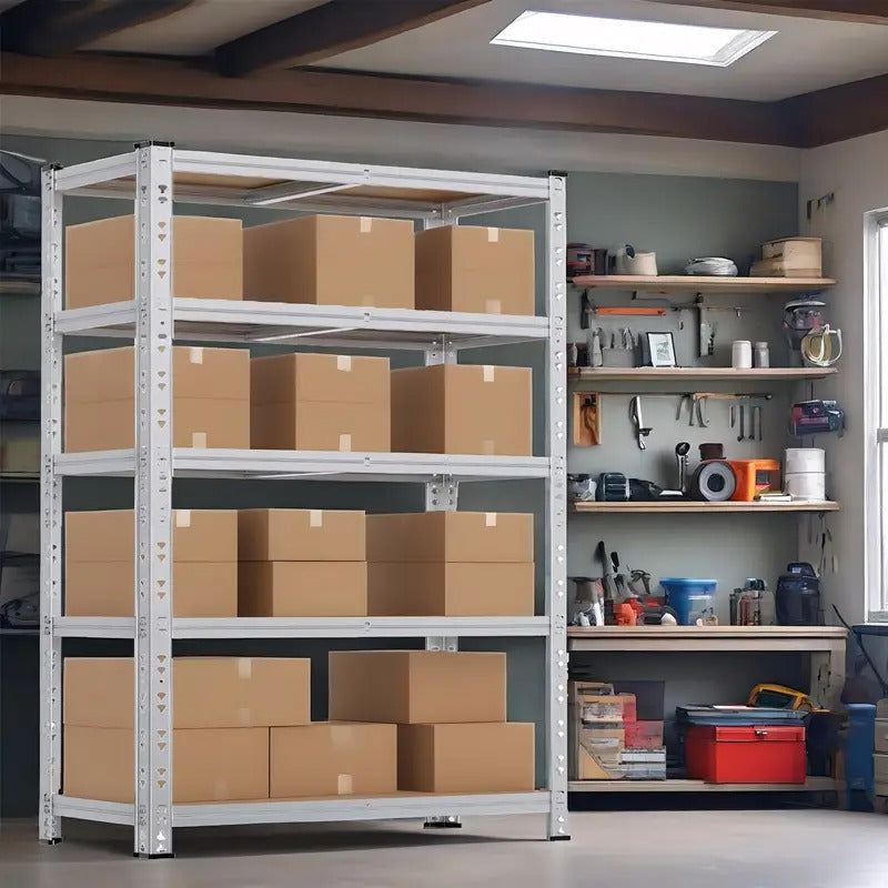 2200LBS Garage Storage Shelving Unit, 72"H 5-Tier Heavy Duty Storage Shelves, Adjustable Industrial Utility Shelf, Metal Rack for Basment Pantry Closet, Garage, Utility Shelves