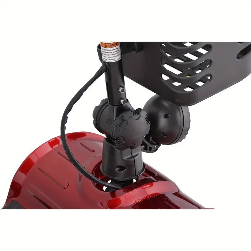 Four-Wheel Electric Mobility Scooter for Seniors and Adults, Non-Slip Adult Mobility Aid - 220 lbs Capacity, 20-Mile Range, Quick Charging, Portable Electric Scooter with Basket