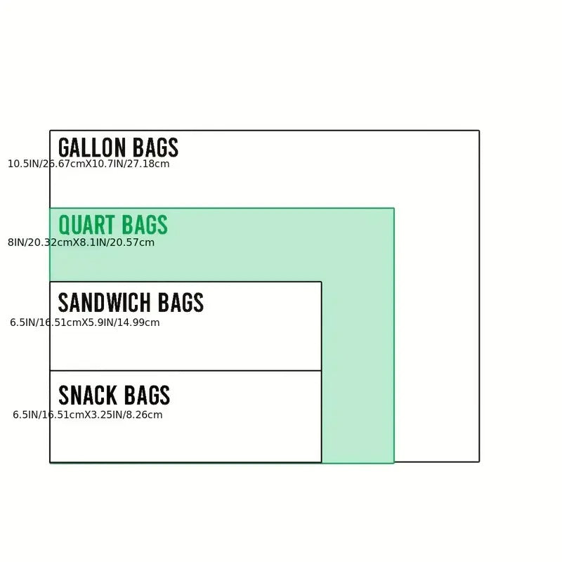 [Double Zipper Storage Bags] 300pcs Double Zipper Quart Food Storage Zip Bags - 2Mil, Freshness Easy Open Reclosable Clear Plastic Bags (8" * 8.1")