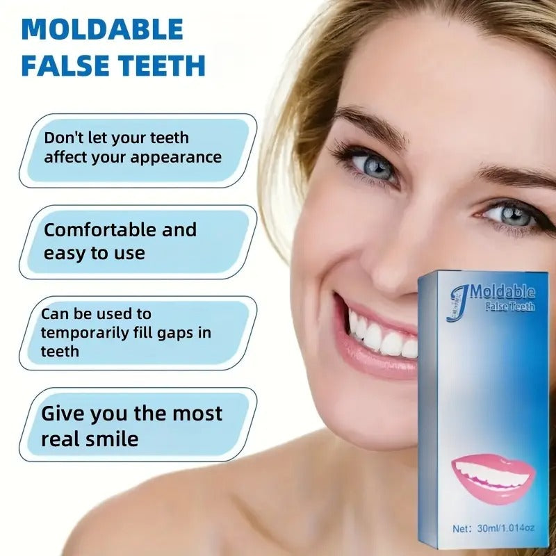 DIY dentures, thermoplastic dentures, suitable for missing teeth, large cracks and other decorations, fashionable decorations, adjustable dentures, easy to use, unisex, suitable for daily life and dating