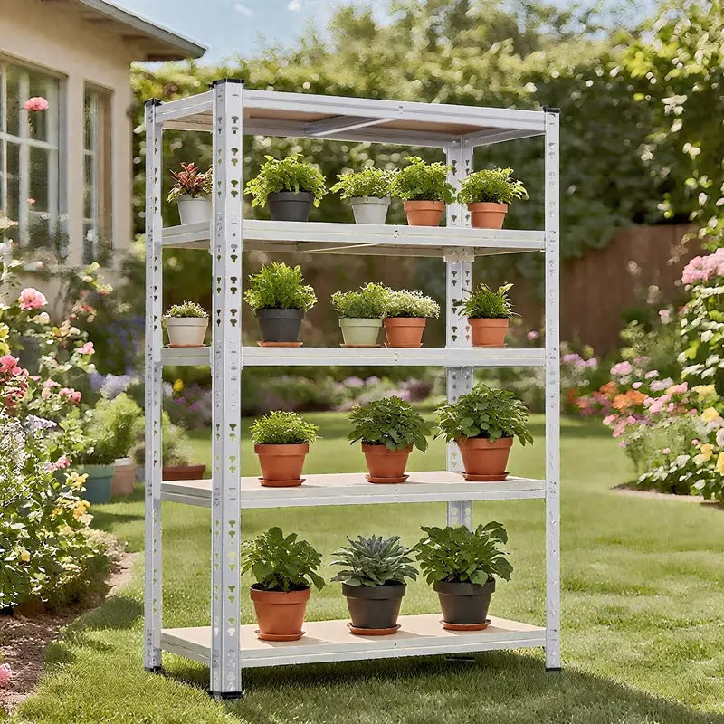 2200LBS Garage Storage Shelving Unit, 72"H 5-Tier Heavy Duty Storage Shelves, Adjustable Industrial Utility Shelf, Metal Rack for Basment Pantry Closet, Garage, Utility Shelves