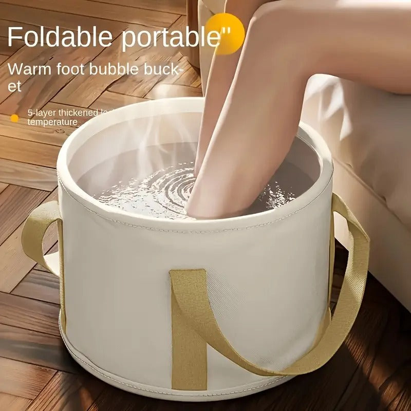 [Portable Foot Soak Tub] Portable Collapsible Insulated Foot & Hand Soak Bath Tub | Non-Electric Spa Basin with Reinforced Handles, Durable Plastic Design, Unscented Multipurpose Use for Home Relaxation, Selfcare