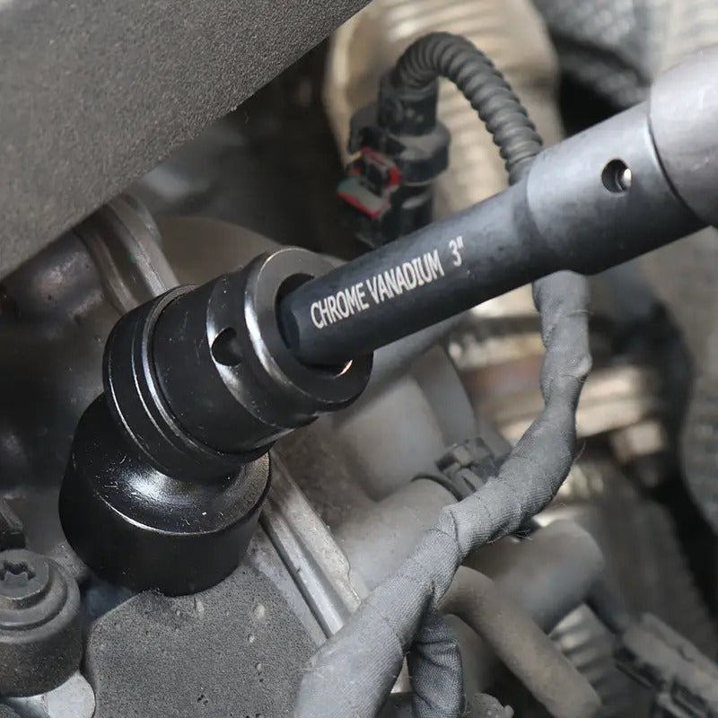 15pcs SEKETMAN Impact Universal Swivel Socket Set, 3/8" Inch Drive Set, Metric Size 8-22mm, Premium Cr-mo Steel Made With Black Phosphate Finish, Swivel Head Can Reach Narrow Place, Professional Socket Set For Car Repairing And