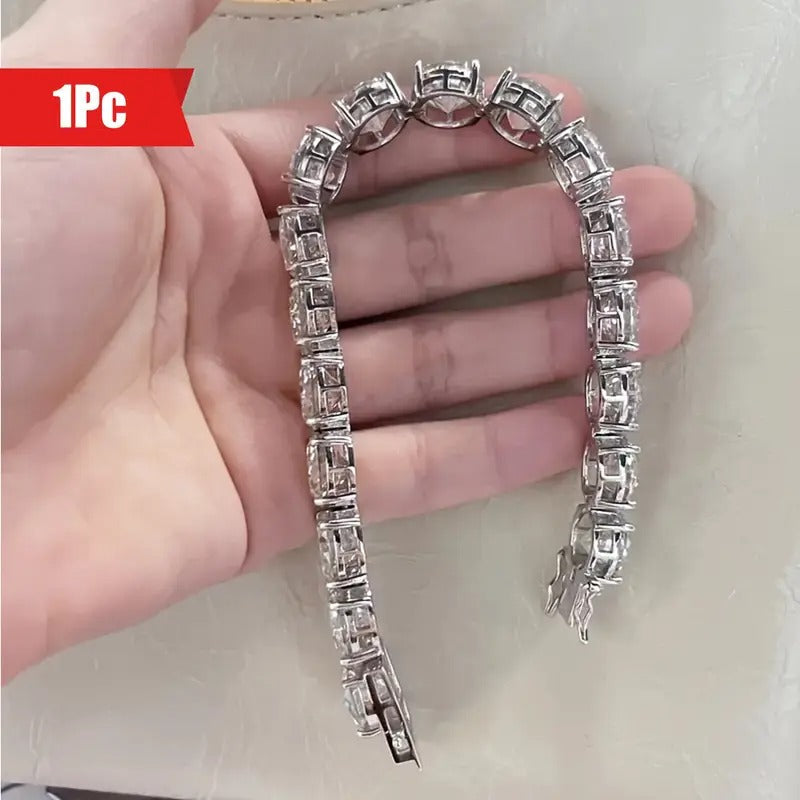 Men's Elegant Bracelet with Synthetic Gems Green Gemstones - Formal & Everyday Jewelry, Perfect Gift for Boyfriend, Anniversary, Birthday - Durable Metallic Chain Link Design, Bracelets for Couples, Goldplated Jewelry