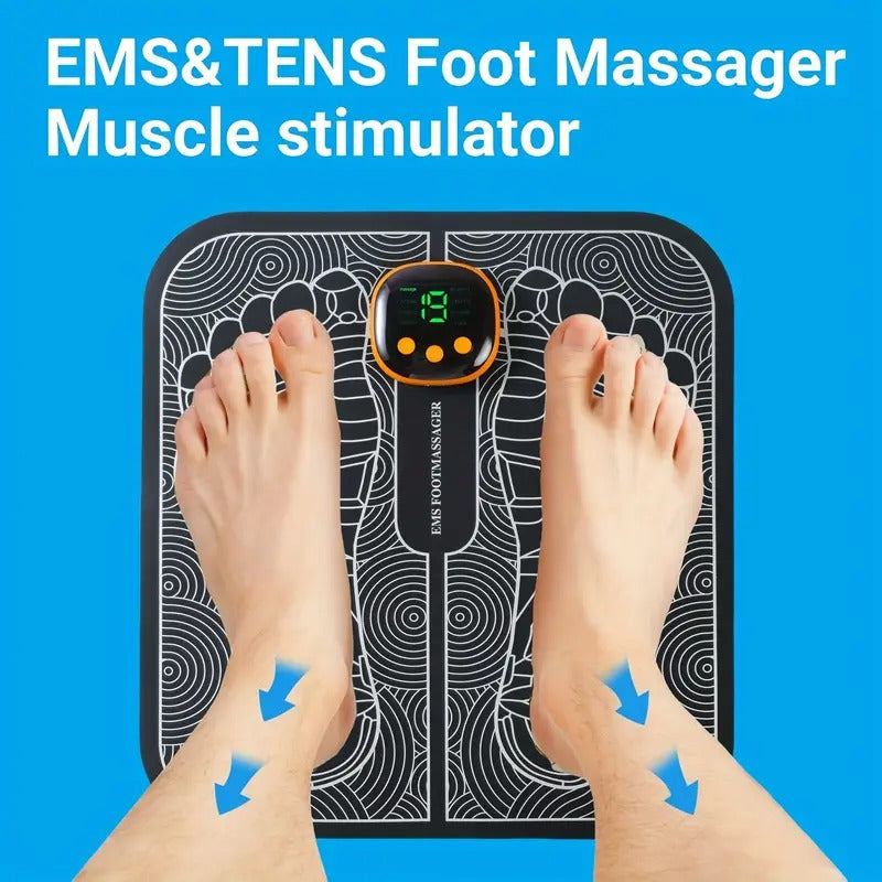 EMS Massage Foot Pad, Foot Muscle Electric Massager, 8 Adjustment Modes And 19 Intensity Massage Foot Pads, USB Charging Full Body Relaxation Massage Foot Pad