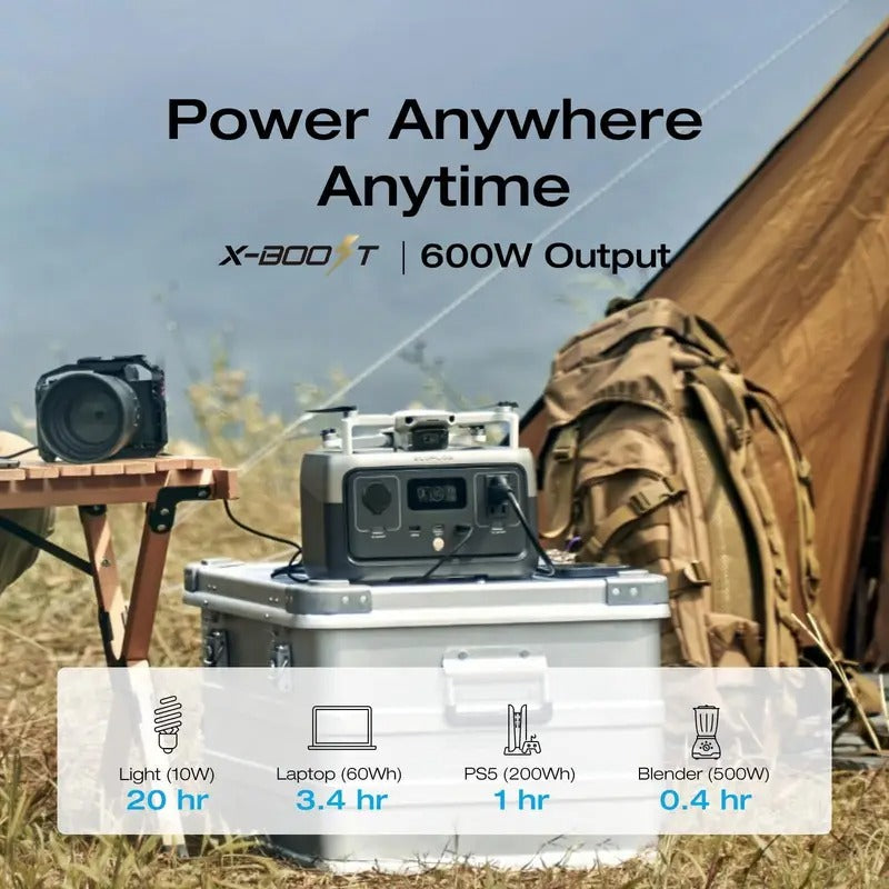 ECOFLOW Portable Power Station River 2 240 (243Wh) and River 3 Plus 270 (268Wh), LiFePO4 Battery, 1Hr Fast Charging Solar Power Bank for Outdoor Camping/RV Use