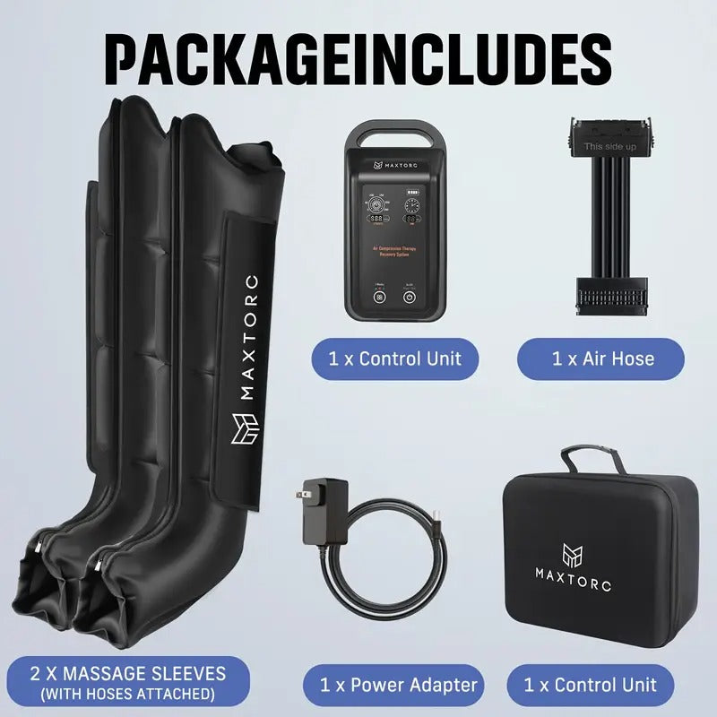 Cordless & Foot Air Compression Massager - Wireless Deep Tissue with Adjustable intensity, Portable Wrap for Athletes, Gym, Home Use - with Carry Case - Ideal Gift for Men, Women, Parents - & Fast, Athletic Tool, Sleek