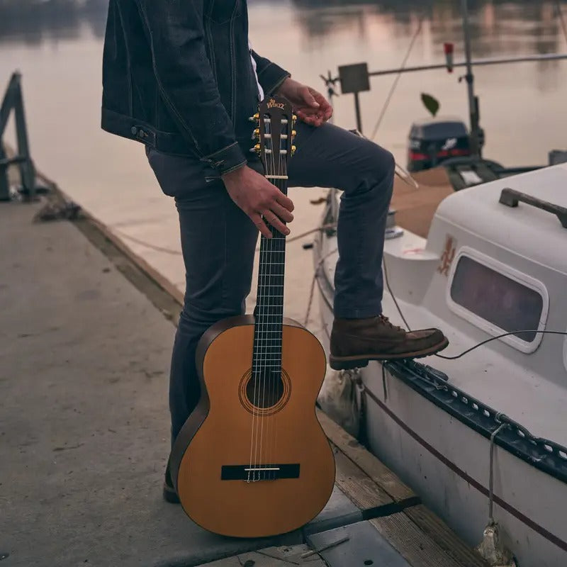 WINZZ TG-C1 39 Inch Classical Acoustic Solid Guitar Kit Nylon strings Guitar For Beginner Adult Teen Guitar With Padded Bag, Foot Stool, Guitar hanger, Digital Tuner For Beginners