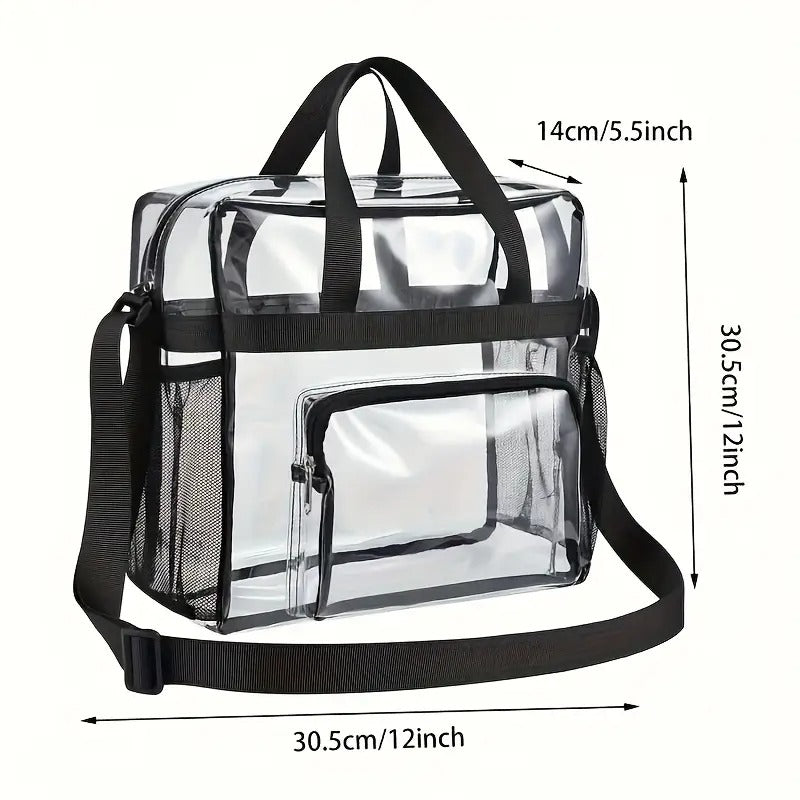 Spacious Tote Bag - Lightweight Shoulder Bag with Adjustable Straps and Zipper, Perfect for Concerts, Sports Events, and Outdoor Activities