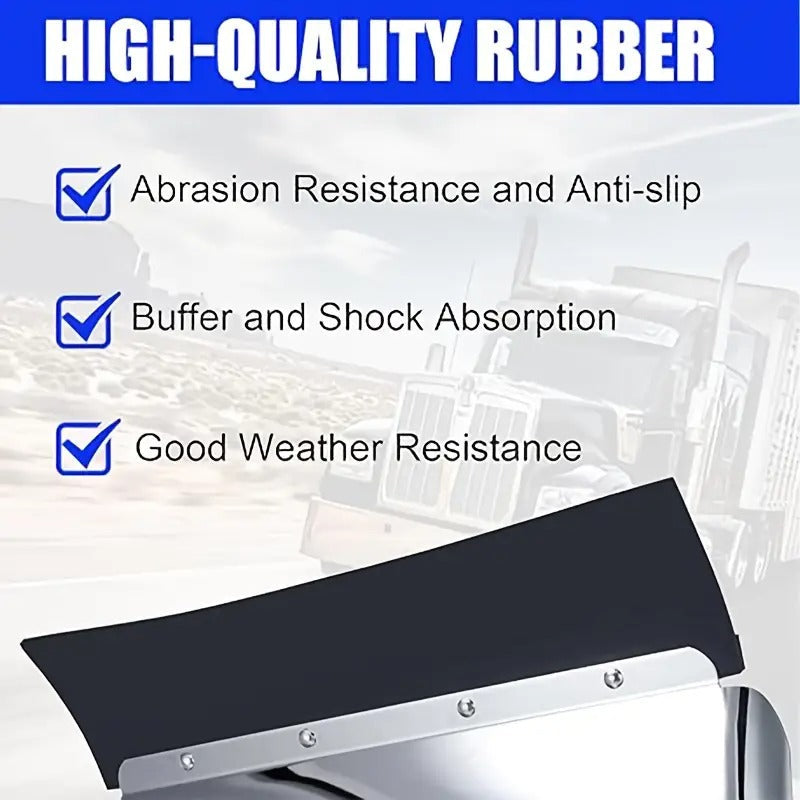 24"x24" Quarter Fenders For Semi Truck, Stainless Steel/Polypropylene, Tube Bracket And Single Bolt Mounting Brackets Hardware Included, Right Left 2 Set In Pair