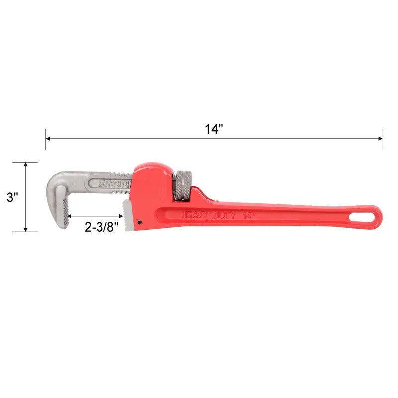 4pcs Heavy Duty Adjustable Pipe Wrench Set - 8", 10", 14", 24" Water Alloy Steel Grip Plumber'S Tools with Red Handles for Precision Plumbing, Mechanical Operation, Industrial