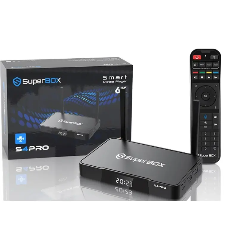 SuperBox S4 Pro Android TV Box | 4K UHD Streaming with Voice Control, Dual-Band WiFi, 2GB RAM + 32GB Storage, Parental Lock & Time-Shift Playback