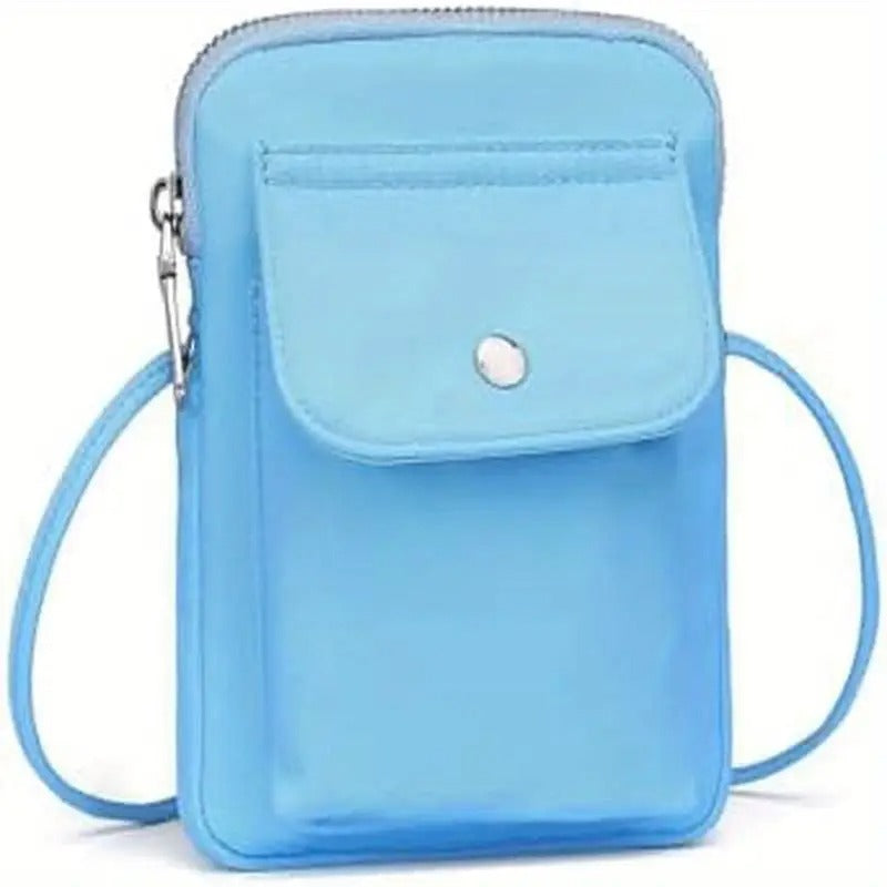 Trendy Nylon Crossbody Lanyard Bag for Mobile Phones with an Adjustable Strap.