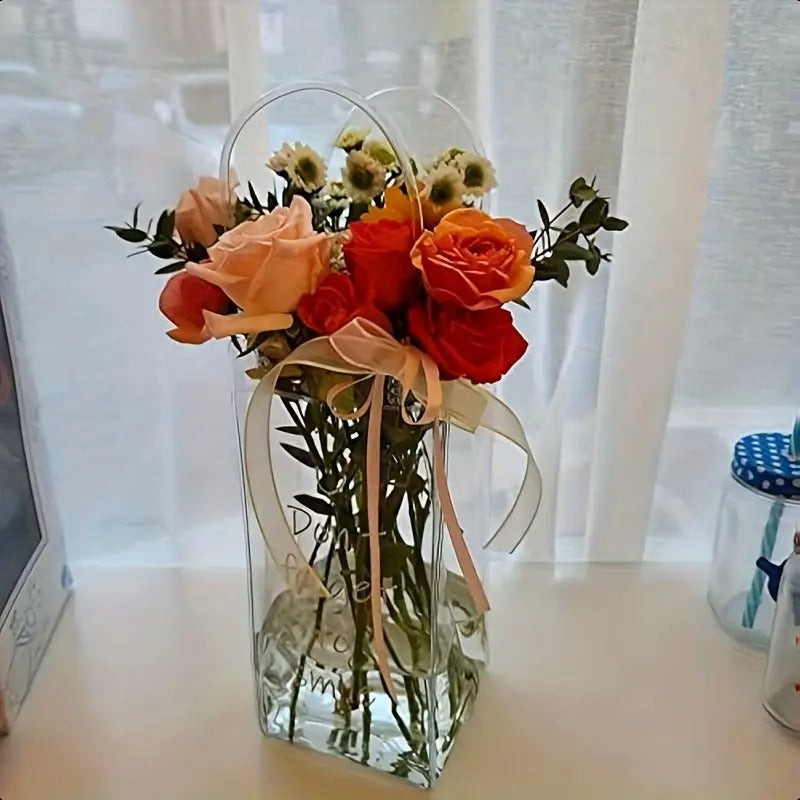 15pcs Foldable Clear PVC Packaging Bag - Leak-proof Portable Beverage Cooler for Outdoor Party, Picnic, BBQ - Reusable Wine & Beer Cooler Bag, Clear Design, Sturdy And Durable