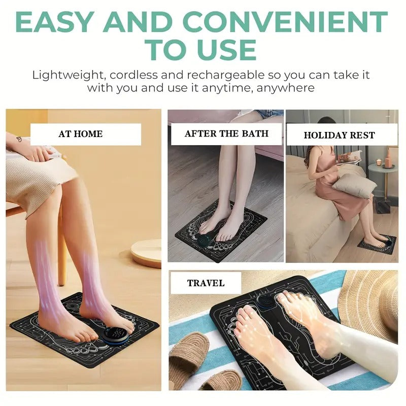 Massage Foot Mat, EMS Full Body Massage Mat, Massage Machine, 6 Modes to Choose From, 18 Strength Levels Of Massage Mat, Suitable for Home And Travel Use, Holiday Gifts