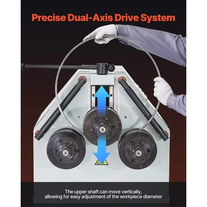 VEVOR 2.2KW Electric Roll Bending Machine 3-Roller Electric Pipe Tubing Bender Machine