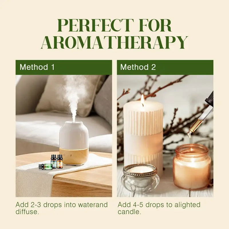 48X5ML Essential Oils Set, Essential Oil Kit for Diffuser - Sandalwood, Eucalyptus, Lavender, Tea Tree, Peppermint Oil - Best Christmas Gift