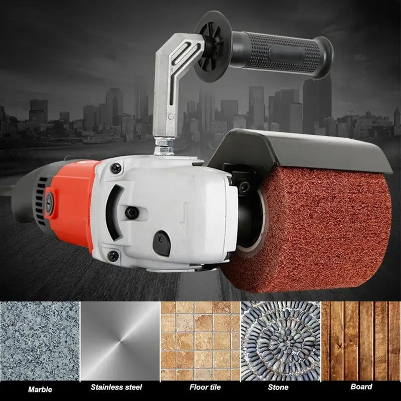 Electric Drum Sander Polisher 1400W 6 Gear Adjustable Speed Wire Drawing Machine with 3 Wheels