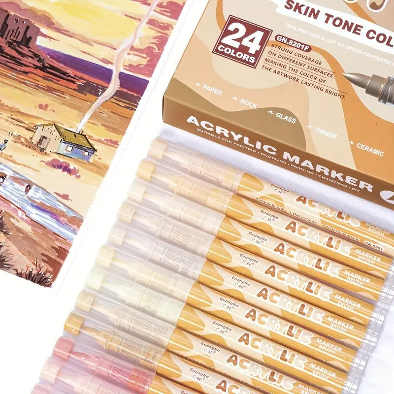 Non-Toxic Liquid Acrylic Paint Marker - for Canvas, Plastic, Glass, Rocks, Fabric - with Precision Tip, Ideal for Artists, Crafts, School Projects, Birthday Gifts - Long-Lasting Acrylic Ink for Permanent Designs