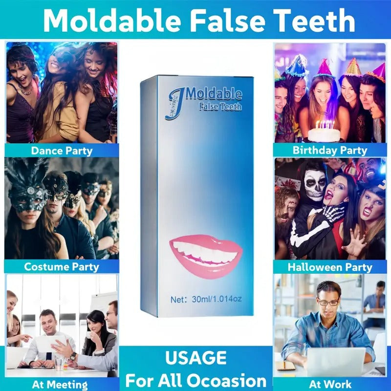 DIY dentures, thermoplastic dentures, suitable for missing teeth, large cracks and other decorations, fashionable decorations, adjustable dentures, easy to use, unisex, suitable for daily life and dating