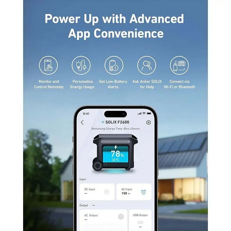 Anker SOLIX F2600 Portable Power Station, 2400W (Peak 3600W) Solar Generator, GaNPrime Battery Generators for Home Use, 2560Wh LiFePO4 Power Station for Outdoor Camping, and RVs (Refurbished)