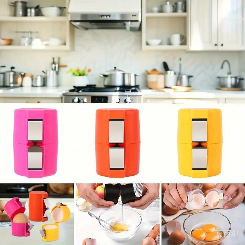 Easy Clean Eggshell Separator with Quick Peel & Yolk Splitter - Heavy-Duty ABS Kitchen Gadget, No-Mess Egg Separator with Sharp Edge Design, for Baking, Cooking, Meal Prep - Ideal Mother's Day/Father's Day Gift