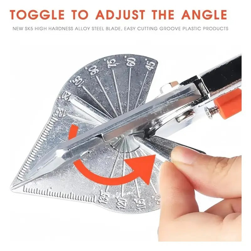 Upgraded Multi Angle Miter Shear Cutter Hand Tools with 2 Blades for Cutting Soft Wood, Plastic, PVC - 45-135 Degree Adjustable Angle Scissors Trim Shears Tools Industrial shears