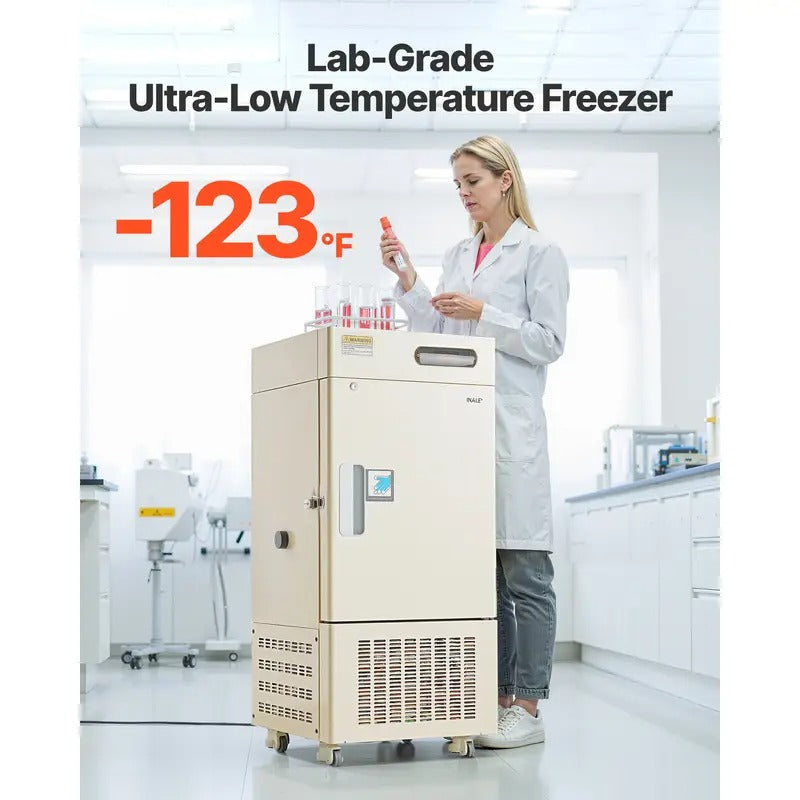 VEVOR Ultra Low Temperature Freezer Lab Freezer 28 L −40 ℉ to −123 ℉ Adjustable Temp
