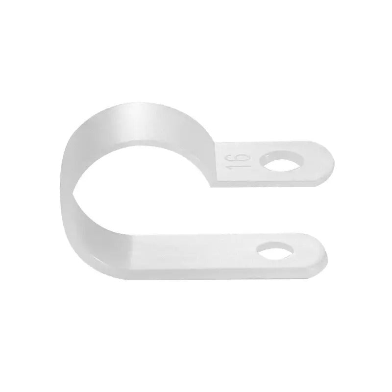 100-Pack Heavy-Duty RType Cable Clips - with Screw Hole for Secure Cable Management - Compatible with Electrical Outlets, Panels, Wiring Systems - Ideal for Home, Office, Industrial Use - Space-Saving Wire Clamps