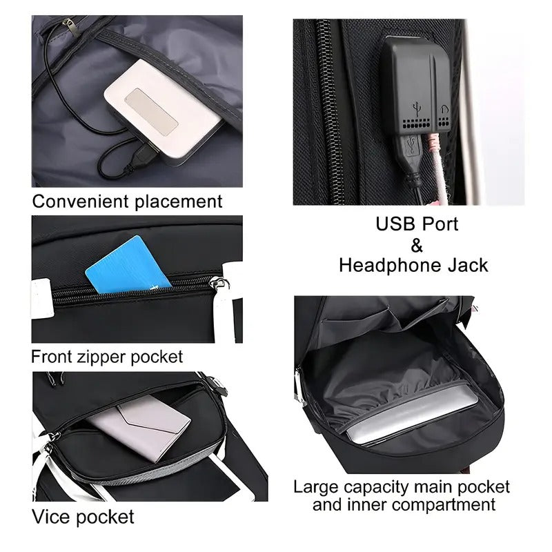 2pcs Disney Stitch Backpack Set, 17" School Backpacks for Kids, Cartoon Bookbag for Boys Girls, Large Capacity, Lightweight Travel Laptop Backpack with Pencil Case, Resistant College School