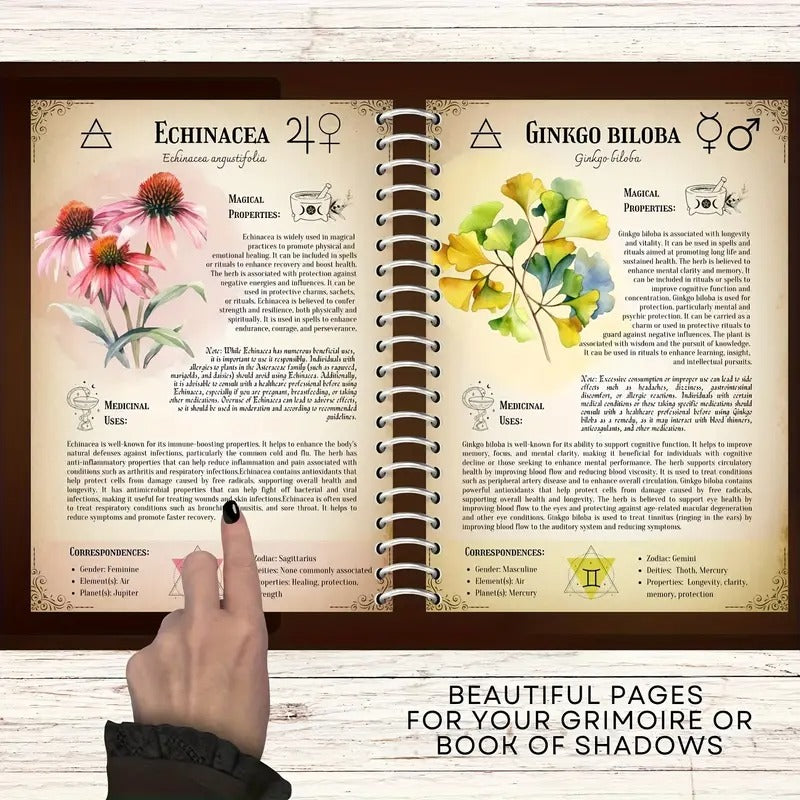1 Herbal Manual Study Plan Notepad - 35-Page Premium Botanical Medicine Reference Guide with Herbal Profiles, Photos & Plant Screens for Classroom, Office, Travel - Herb Lovers' Essential, Herbal Medicine Guide, Botanical