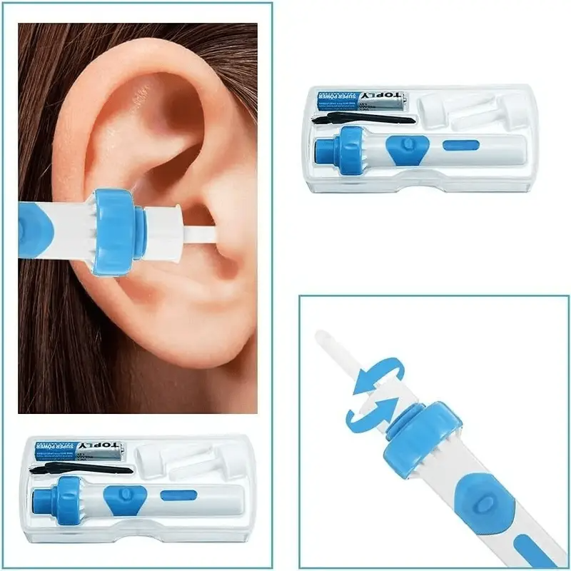 3PACK Electric Ear Suction Device, Portable Comfortable Efficient Automatic Electric Vacuum Soft Ear Pick Ear Cleaner Easy Remover Soft Prevent Ear-Pick Clean Tools Set for dry ear
