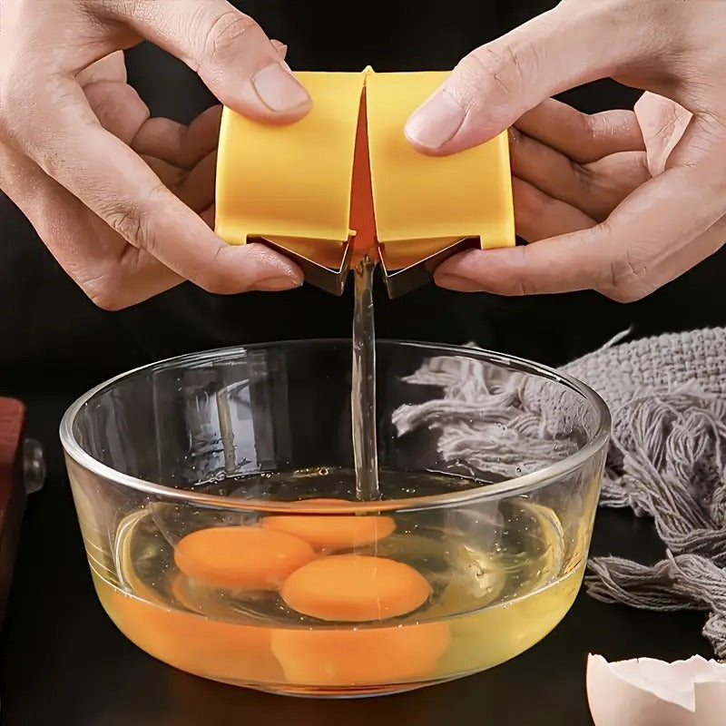Easy Clean Eggshell Separator with Quick Peel & Yolk Splitter - Heavy-Duty ABS Kitchen Gadget, No-Mess Egg Separator with Sharp Edge Design, for Baking, Cooking, Meal Prep - Ideal Mother's Day/Father's Day Gift