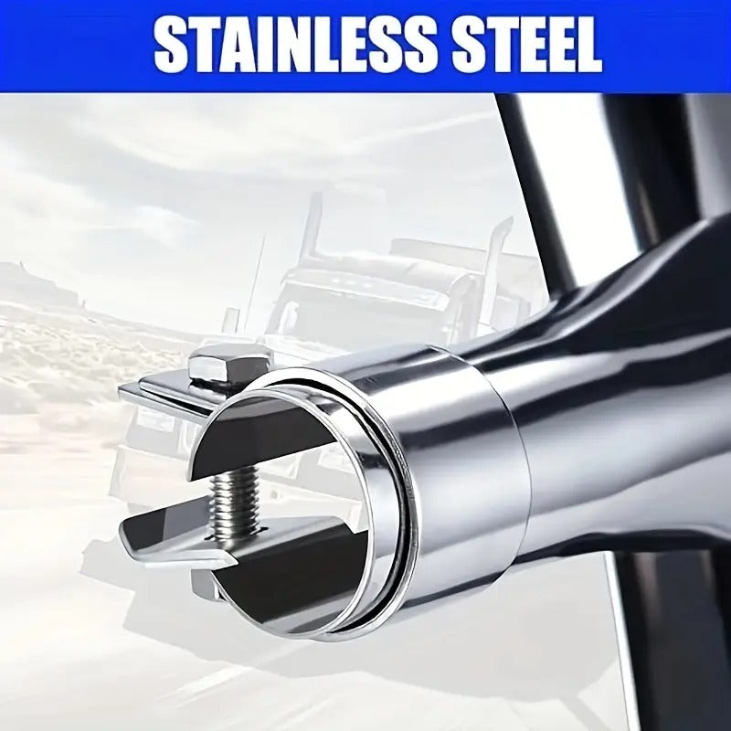 24"x24" Quarter Fenders For Semi Truck, Stainless Steel/Polypropylene, Tube Bracket And Single Bolt Mounting Brackets Hardware Included, Right Left 2 Set In Pair